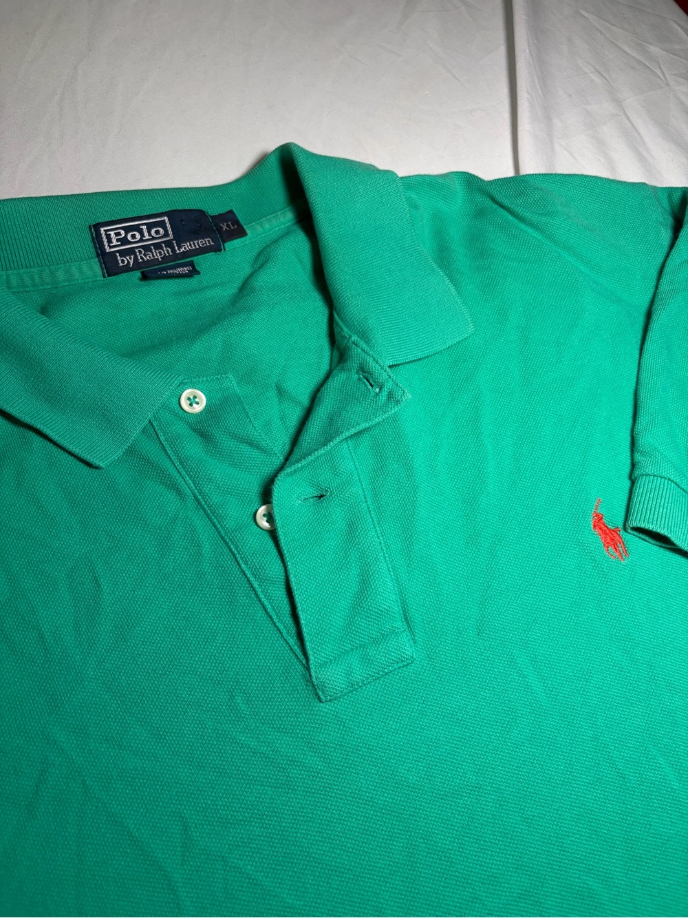 Ralph Lauren Polo Shirt in Bright Teal with Red Pony Size XL